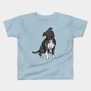 American Pitbull Terrier Dog | Black and White Kids T-Shirt